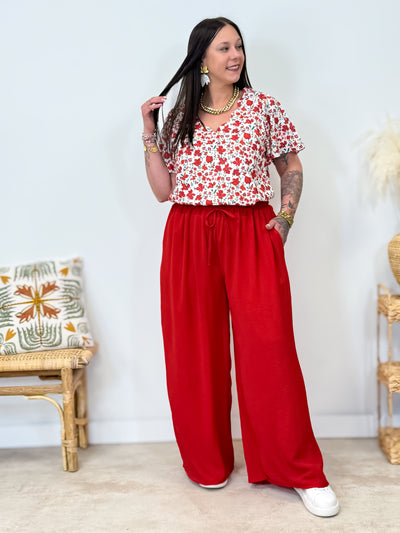 Fanny | Pantalon Confort Rouge
