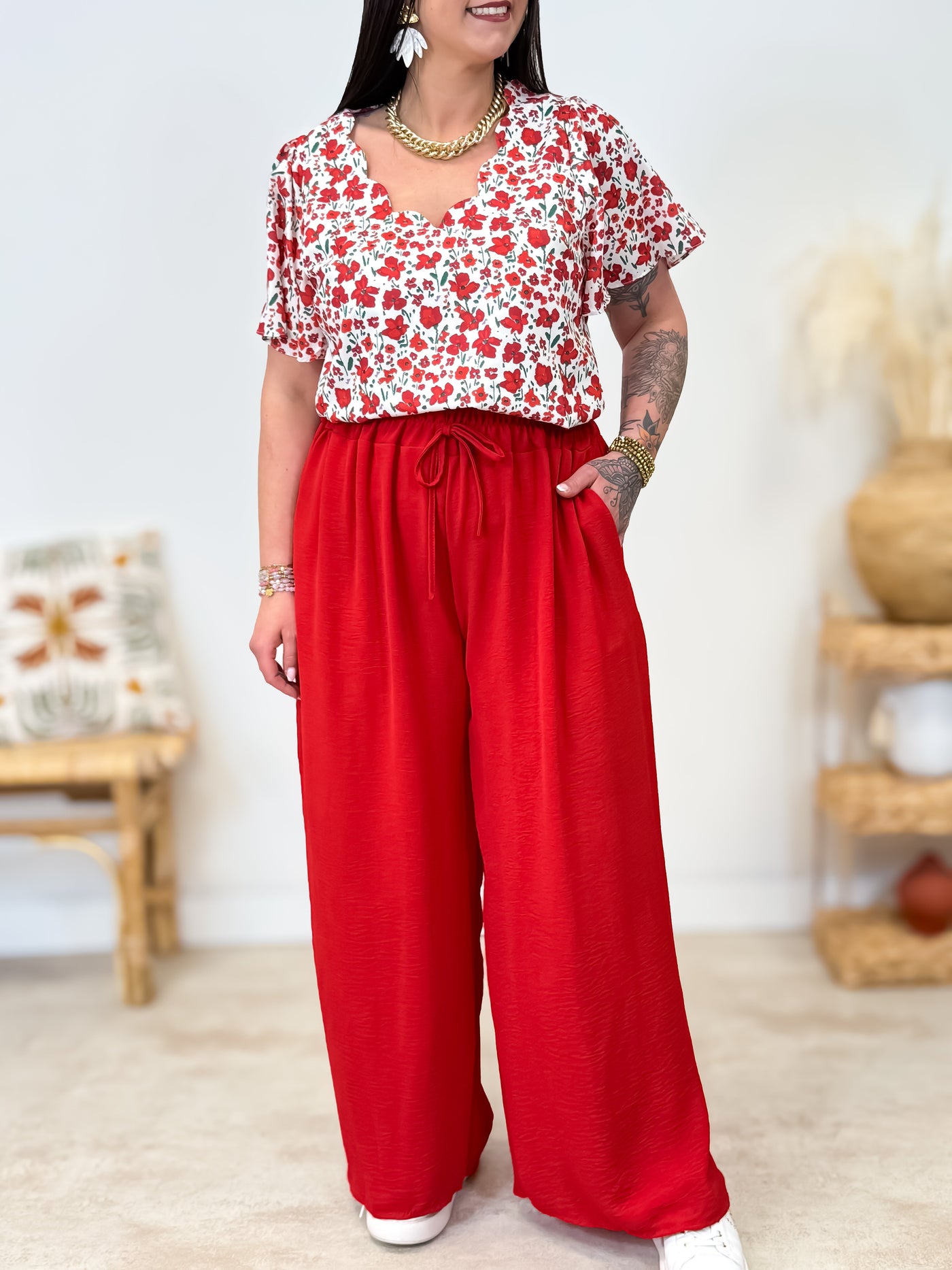 Fanny | Pantalon Confort Rouge